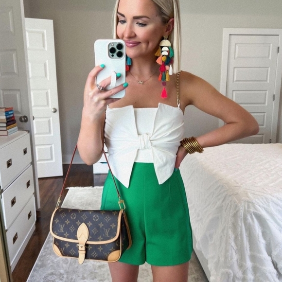 Zara | Tops | Zara Bow Gold Chain Strap Top White | Poshmark